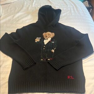 Ralph Lauren Black Teddy Bear Knit Sweater